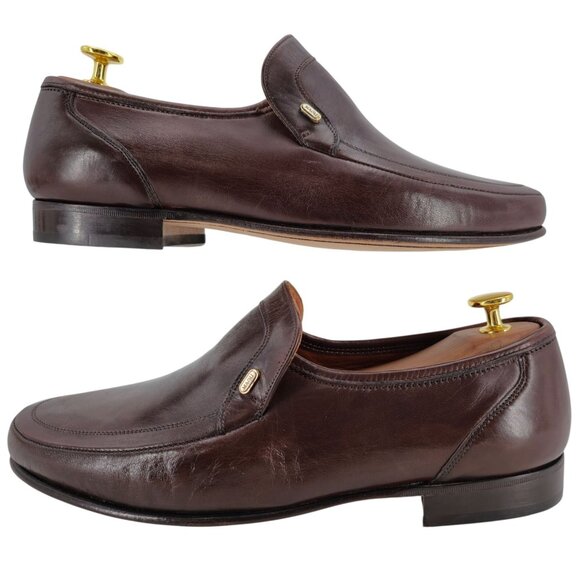 Vintage NEW Bruno Magli Italy Men 10 Brown Leather Dress Shoes Loafers Old Stock main image 9